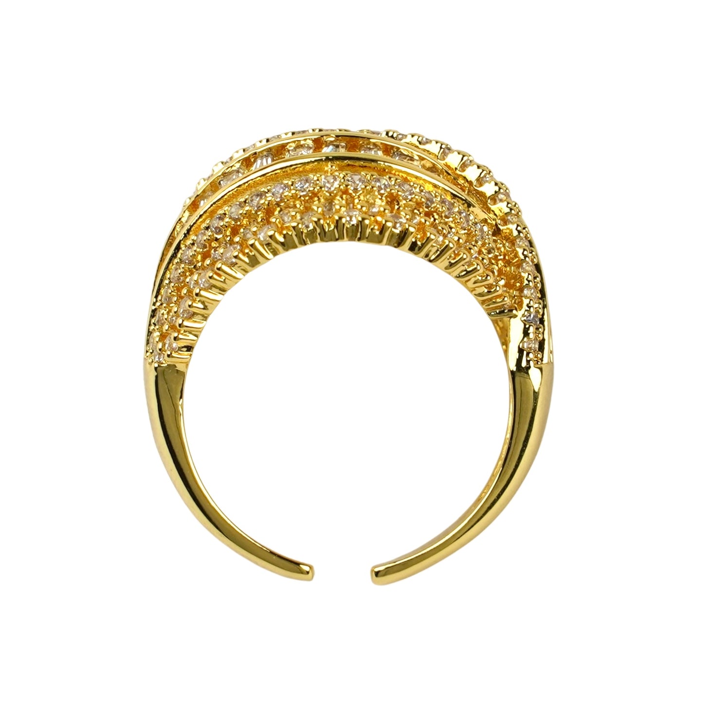 CC01013 Ring 18k yellow gold plated Copper Cubic Zirconia