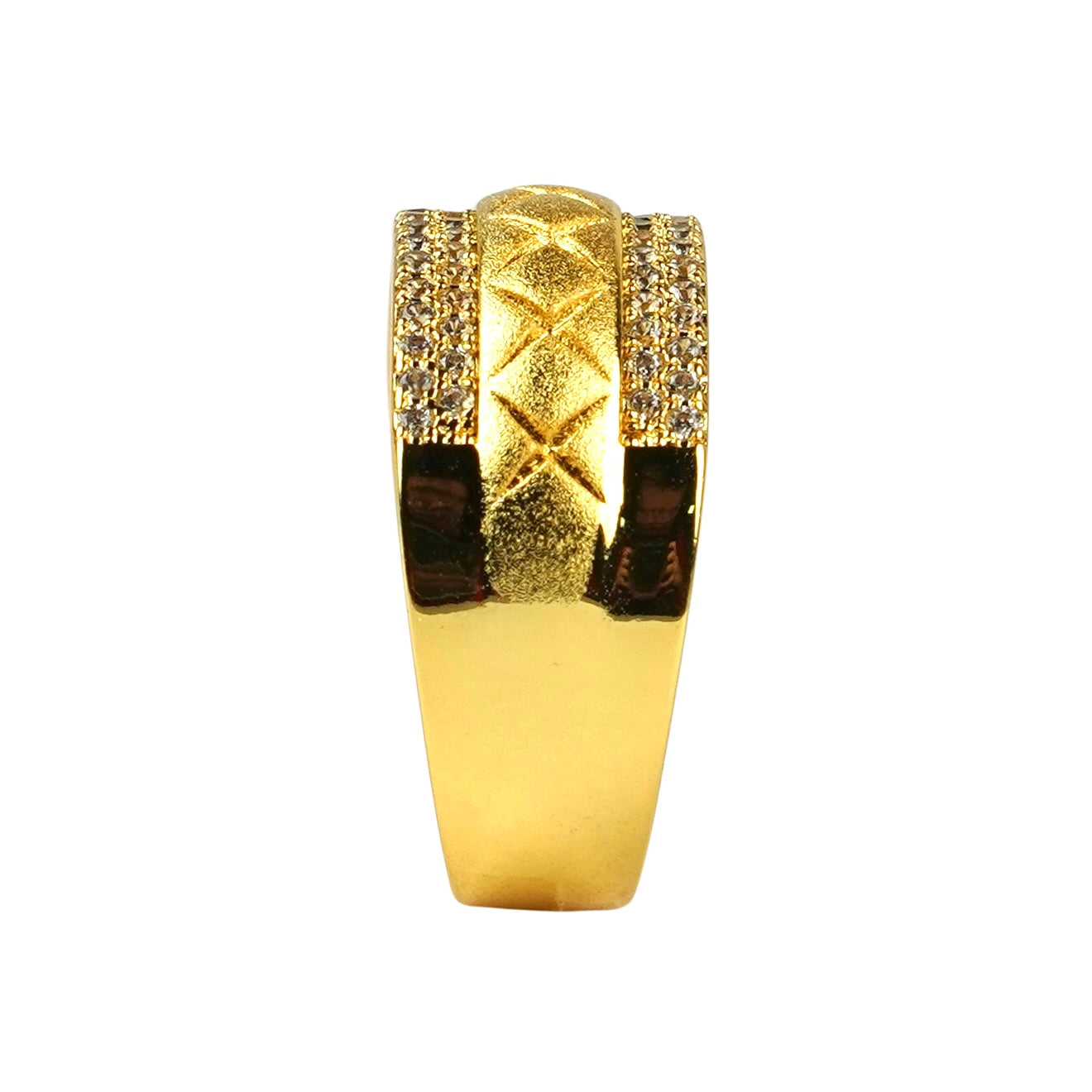 CC01017 Ring 18K yellow gold plated Copper Cubic zirconia