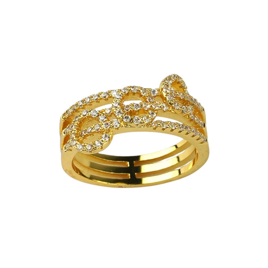 CC01020 Ring 18K gold plated Copper Cubic zirconia