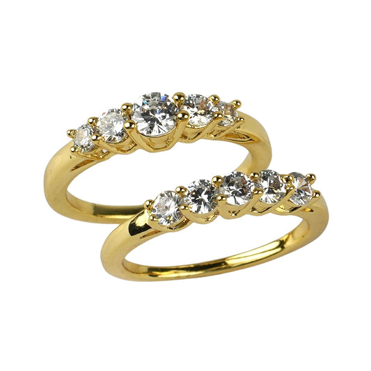 CC01046 Ring 18K Yellow Gold Plated Copper Cubic Zirconia