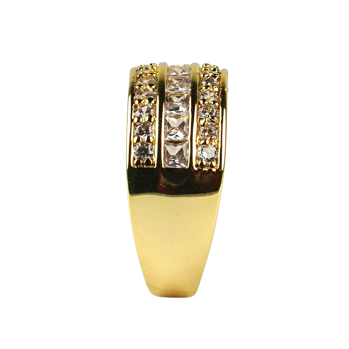 CC01056 Ring 18K Yellow Gold Plated Copper Cubic Zirconia