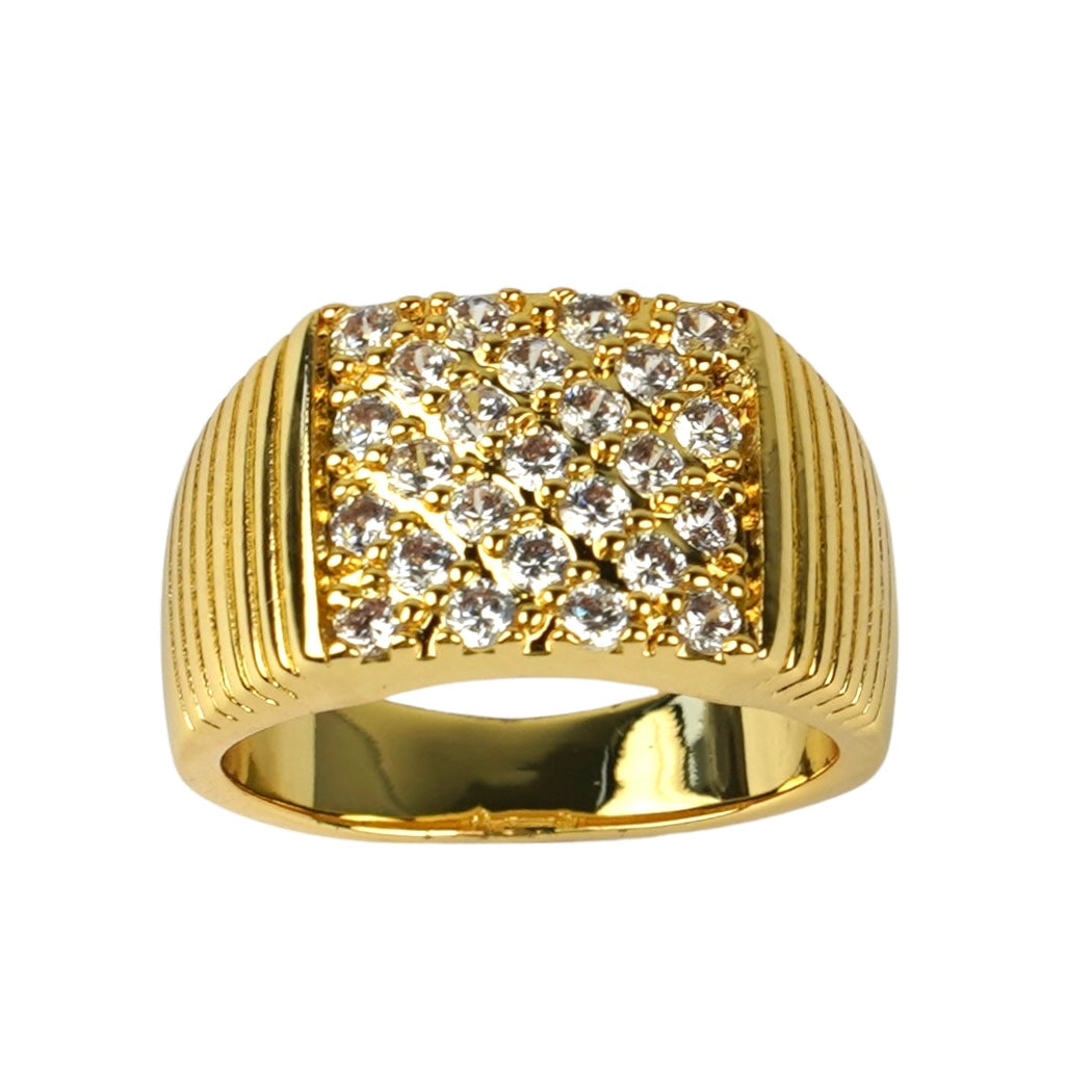 CC01057 Ring 18K Yellow Gold Plated Copper Cubic Zirconia