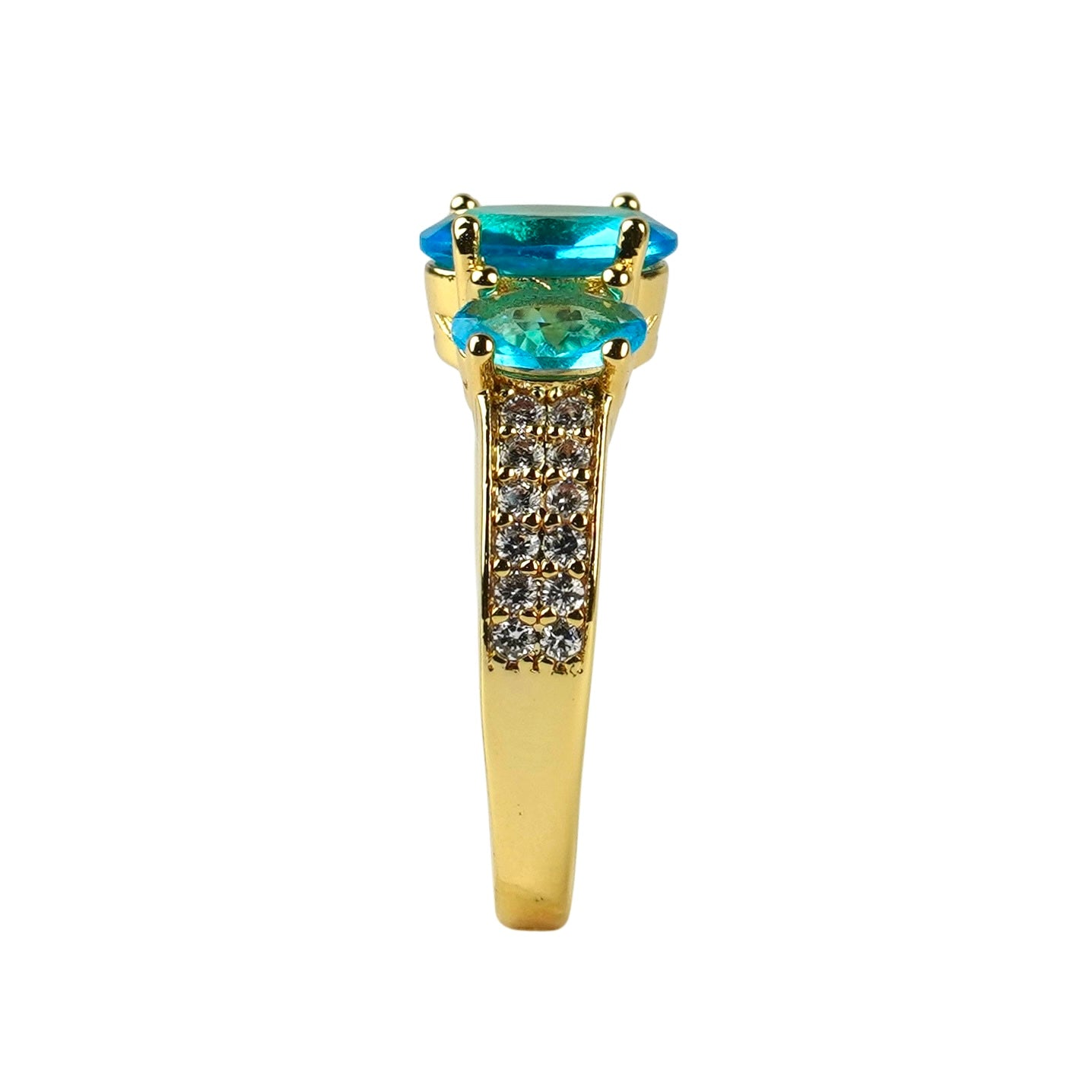 CC01059 Ring 18K Yellow Gold Plated Copper Cubic Zirconia