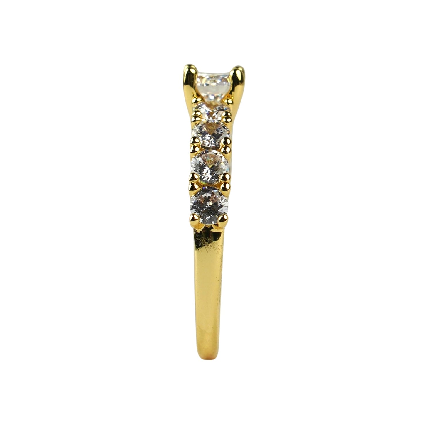 CC01062 Ring 18K Yellow Gold Plated Copper Cubic Zirconia