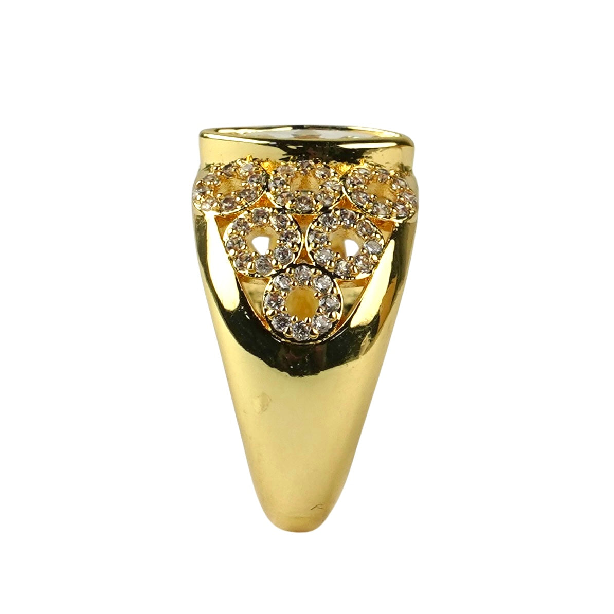 CC01064 Ring 18K Yellow Gold Plated Copper Cubic Zirconia