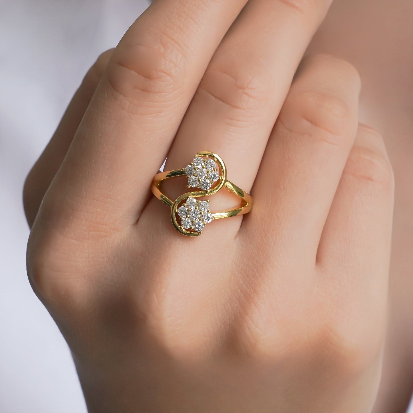 CC01069 Ring 18K Yellow Gold Plated Copper Cubic Zirconia