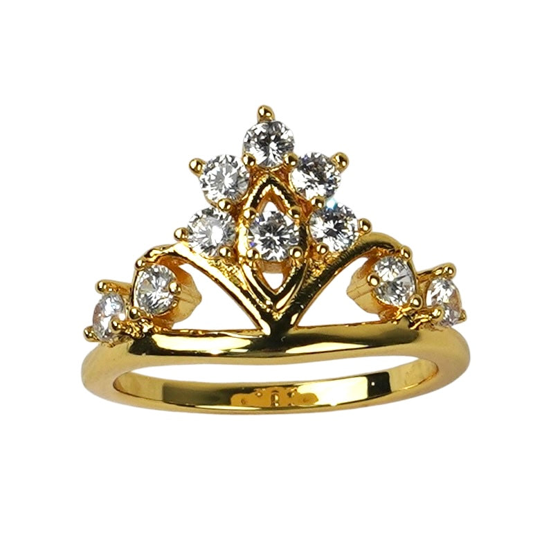 CC01071 Ring 18K Yellow Gold Plated Copper Cubic Zirconia