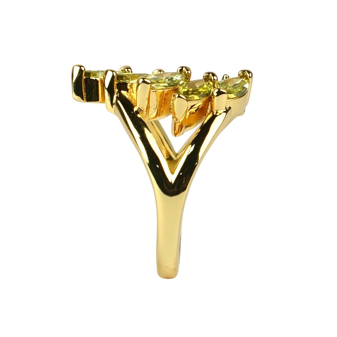 CC01083 Ring 18K Yellow Gold Plated Copper Cubic Zirconia