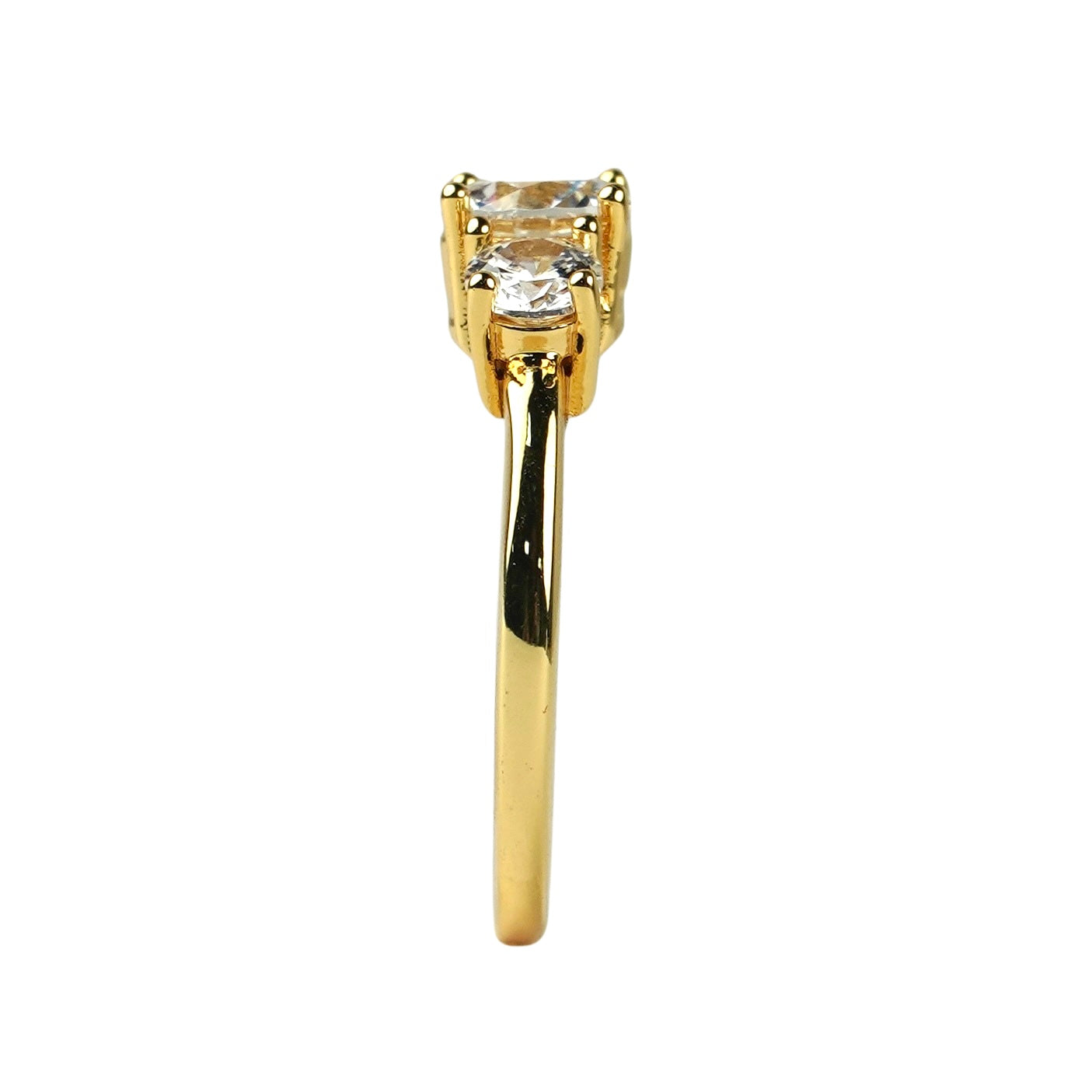 CC01084 Ring 18K Yellow Gold Plated Copper Cubic Zirconia