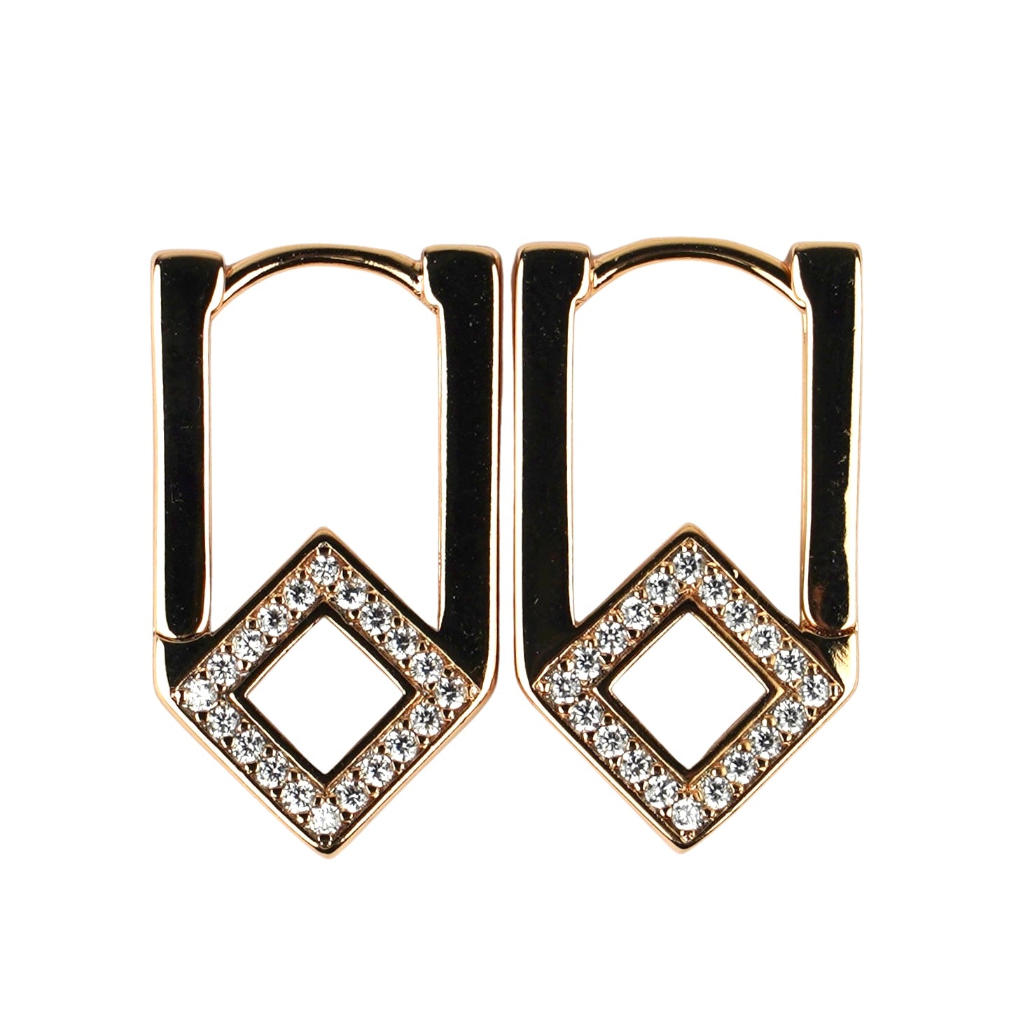 CC01124 Earrings 18K Gold Plated Brass Cubic Zirconia