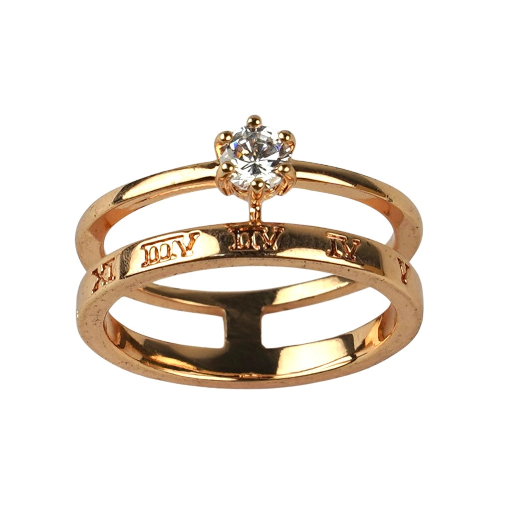 CC01179 Ring 18K Gold Plated Copper Cubic Zirconia