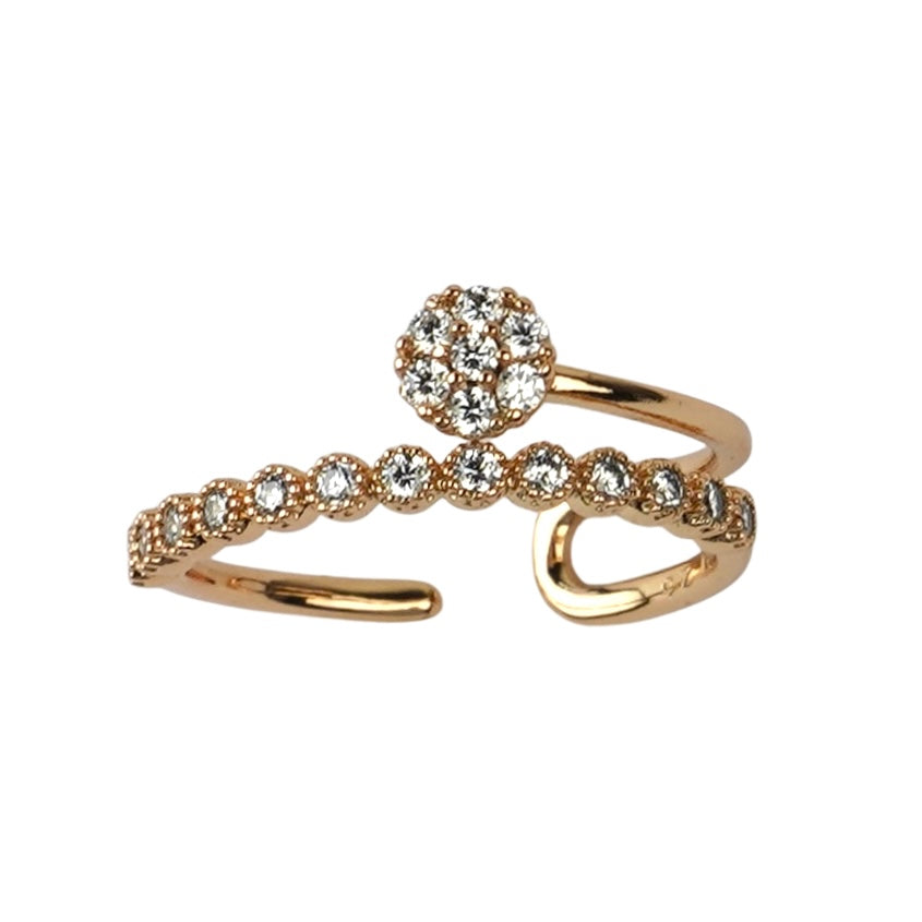 CC01191 Ring 18K Gold Plated Copper Cubic Zirconia