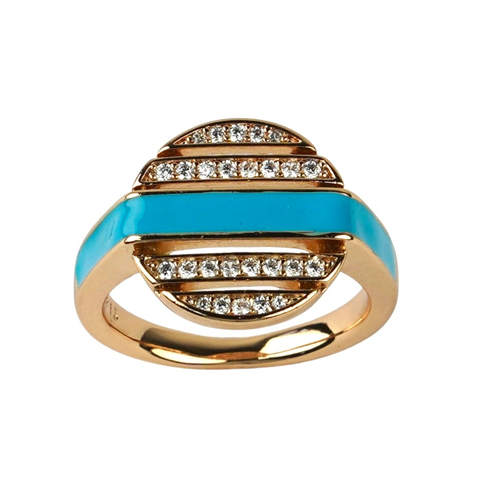 CC01210 Ring 18K Gold Plated Copper Cubic Zirconia