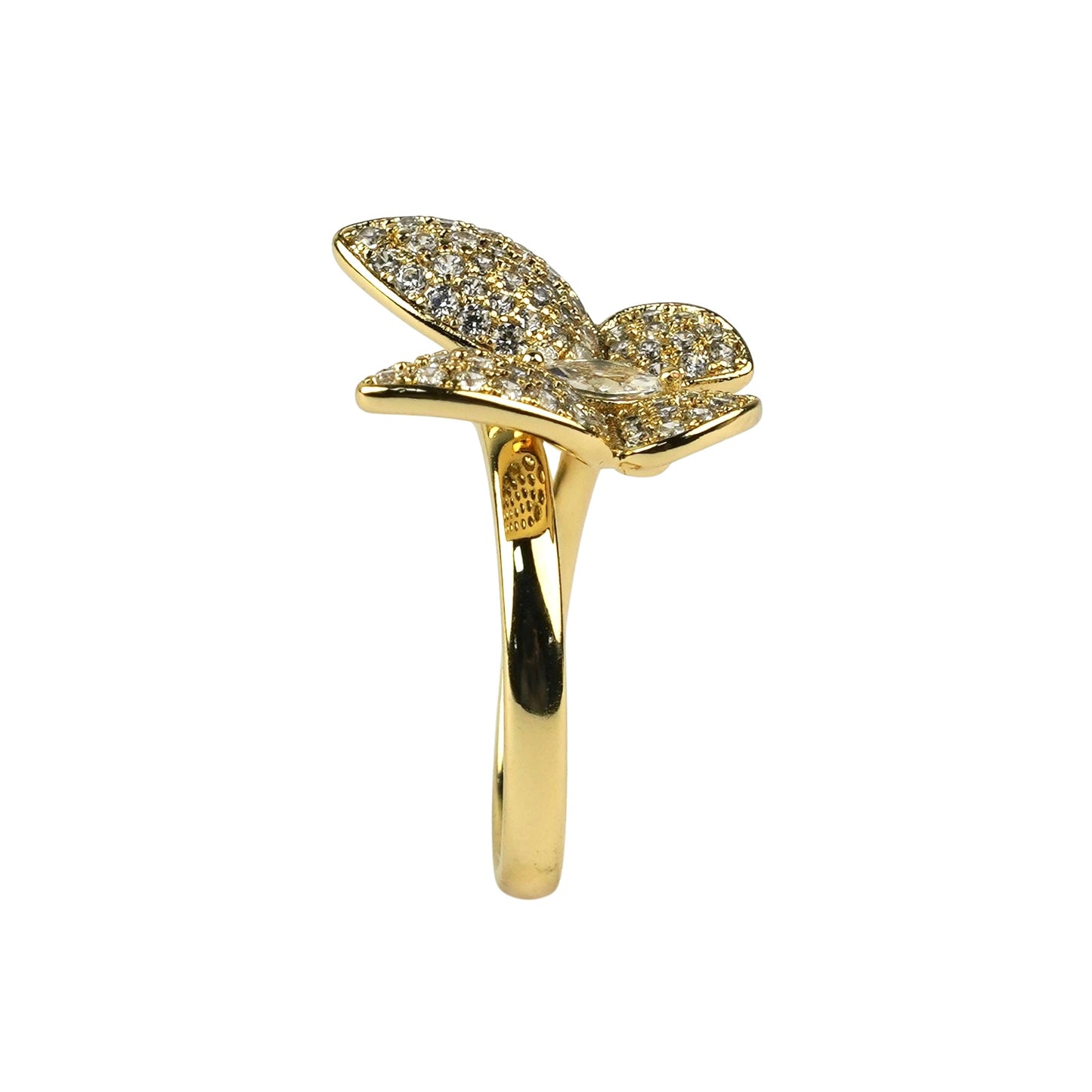 CC01223 Ring 14K Gold Plated Brass Cubic Zirconia