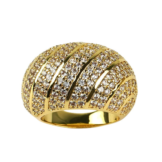 CC01275 Ring 18K Gold Plated Copper Cubic Zirconia