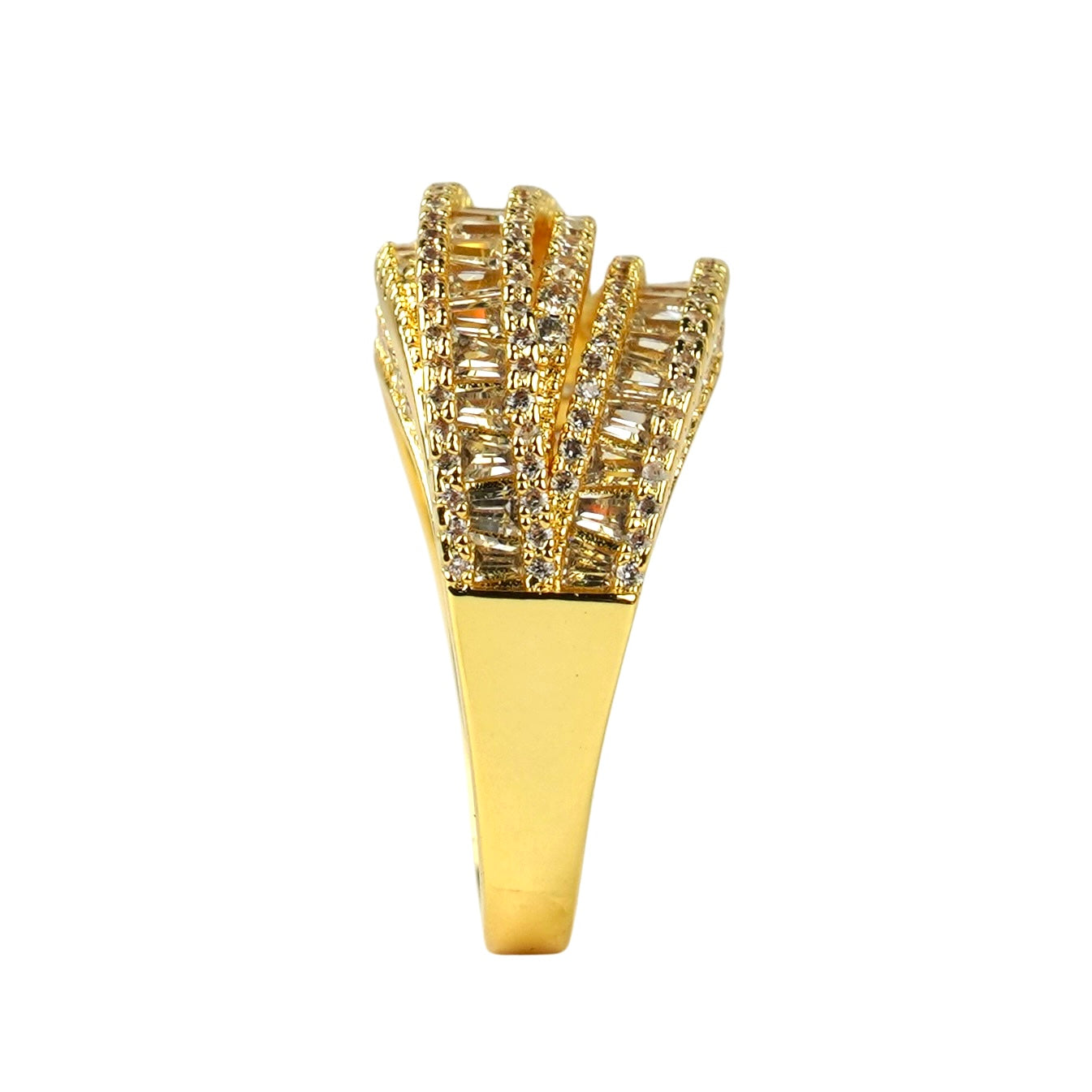 CC01277 Ring 18K Yellow Gold Plated Copper Cubic Zirconia