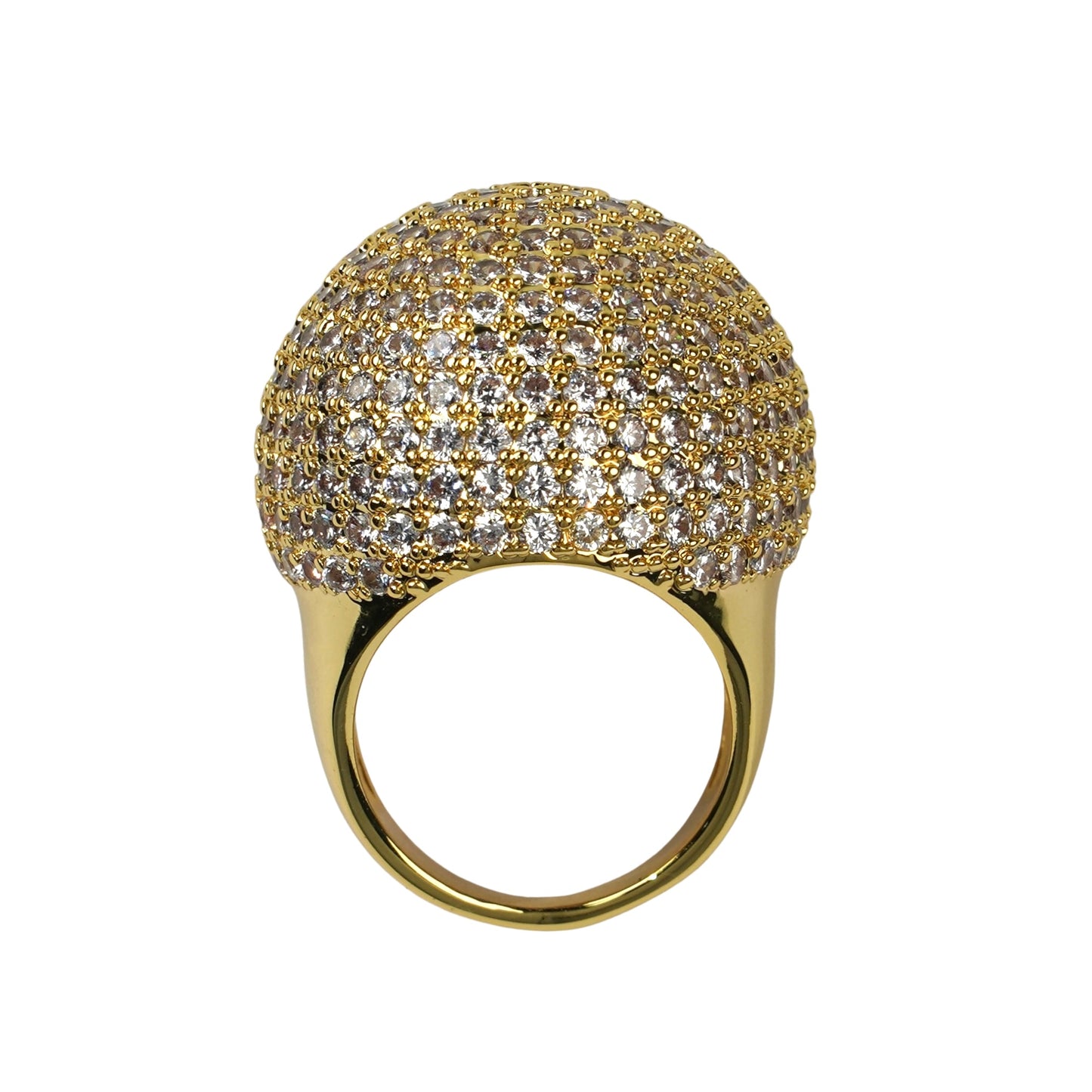 CC01278 Ring 18K Yellow Gold Plated Brass Cubic Zirconia