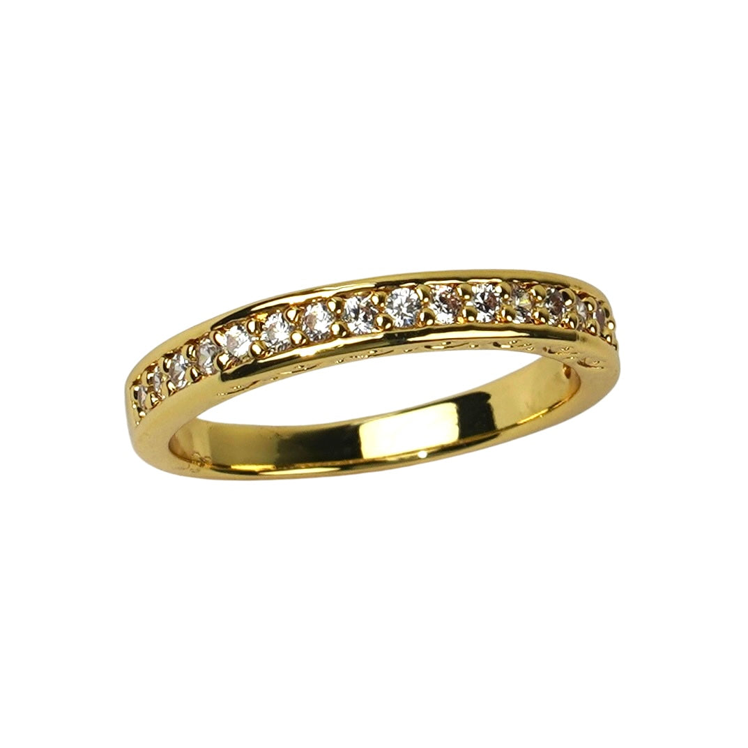 CC01281 Ring 18K Gold Plated Copper Cubic Zirconia