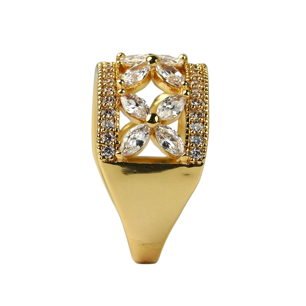 CC01286 Ring 18K Gold Plated Copper Cubic Zirconia