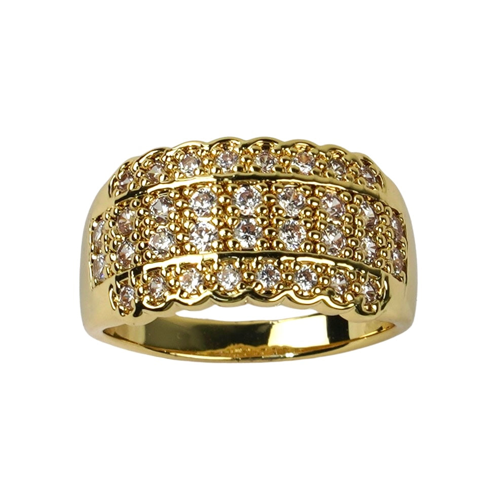 CC01288 Ring 18K Gold Plated Copper Cubic Zirconia