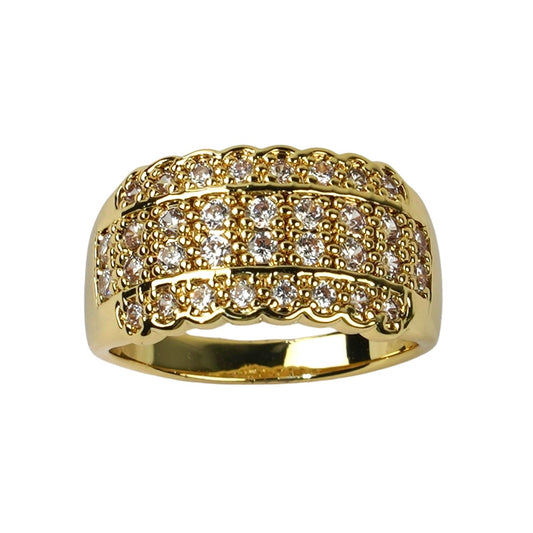 CC01288 Ring 18K oltin qoplamali mis kubik tsirkon