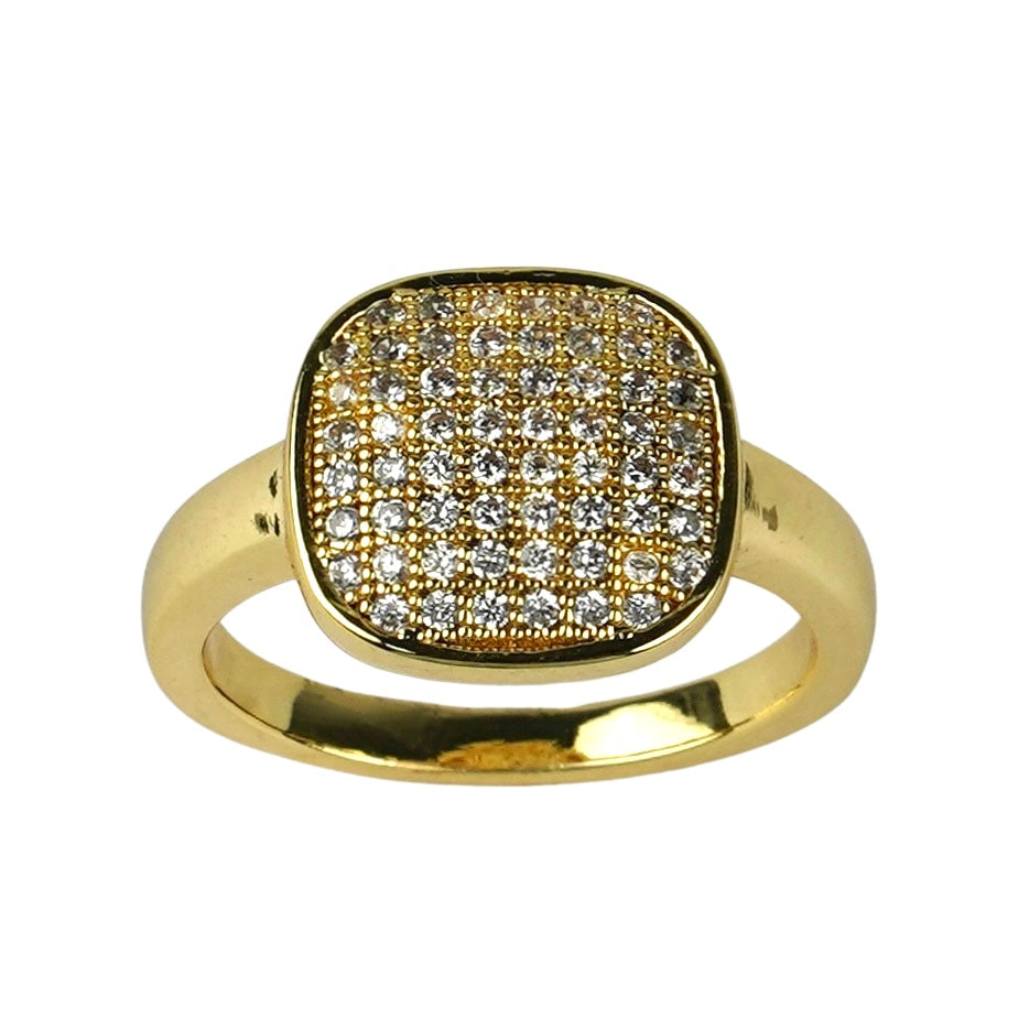 CC01291 Ring 18K Gold Plated Copper Cubic Zirconia