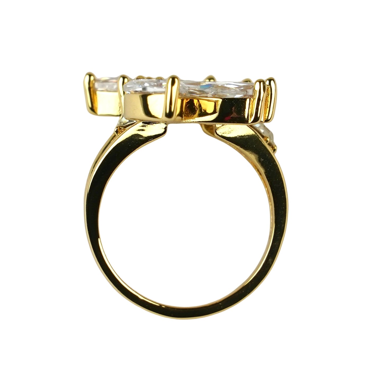 CC01292 Ring 18K Gold Plated Brass Cubic Zirconia