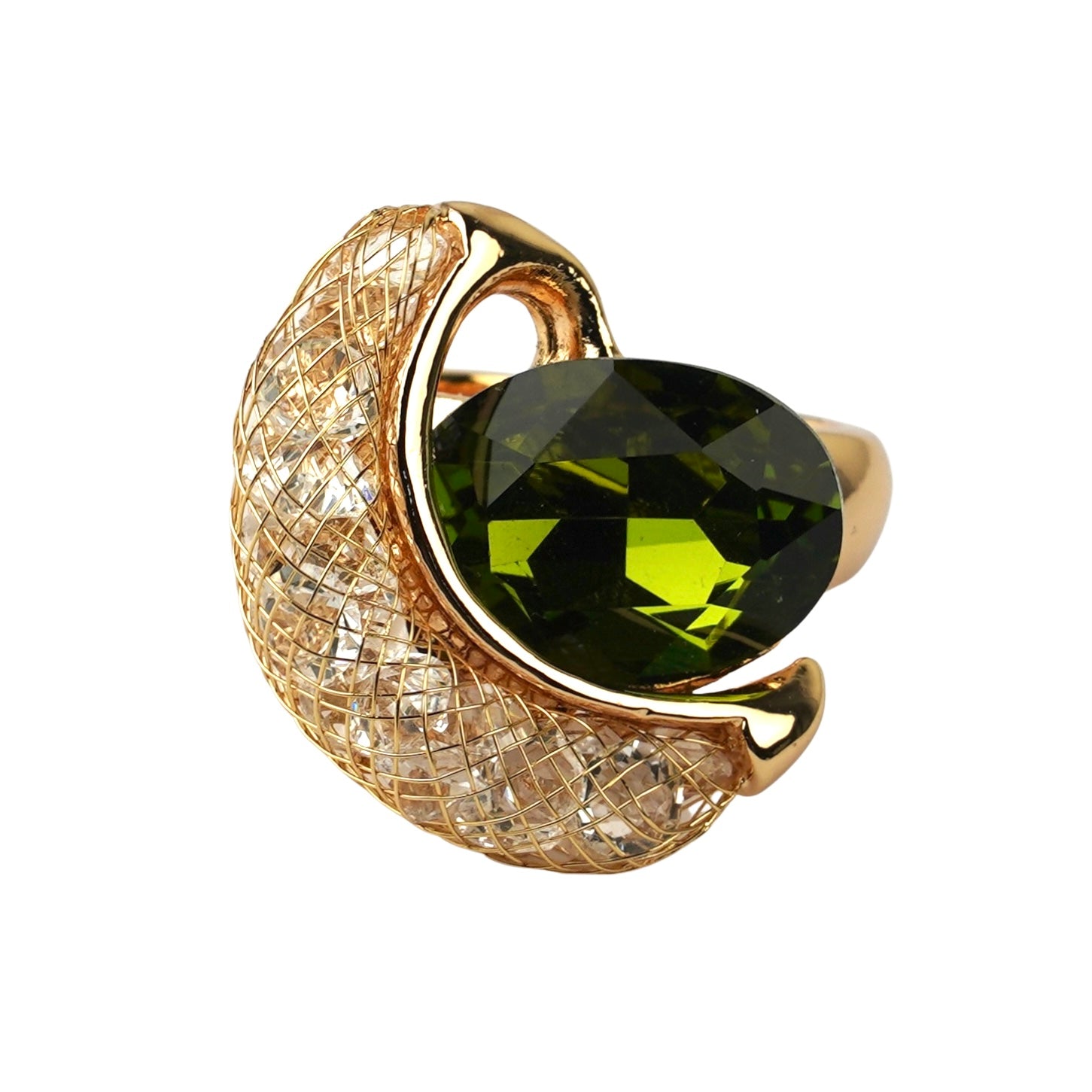 CC01299 Ring 18K Gold Plated Copper Crystal