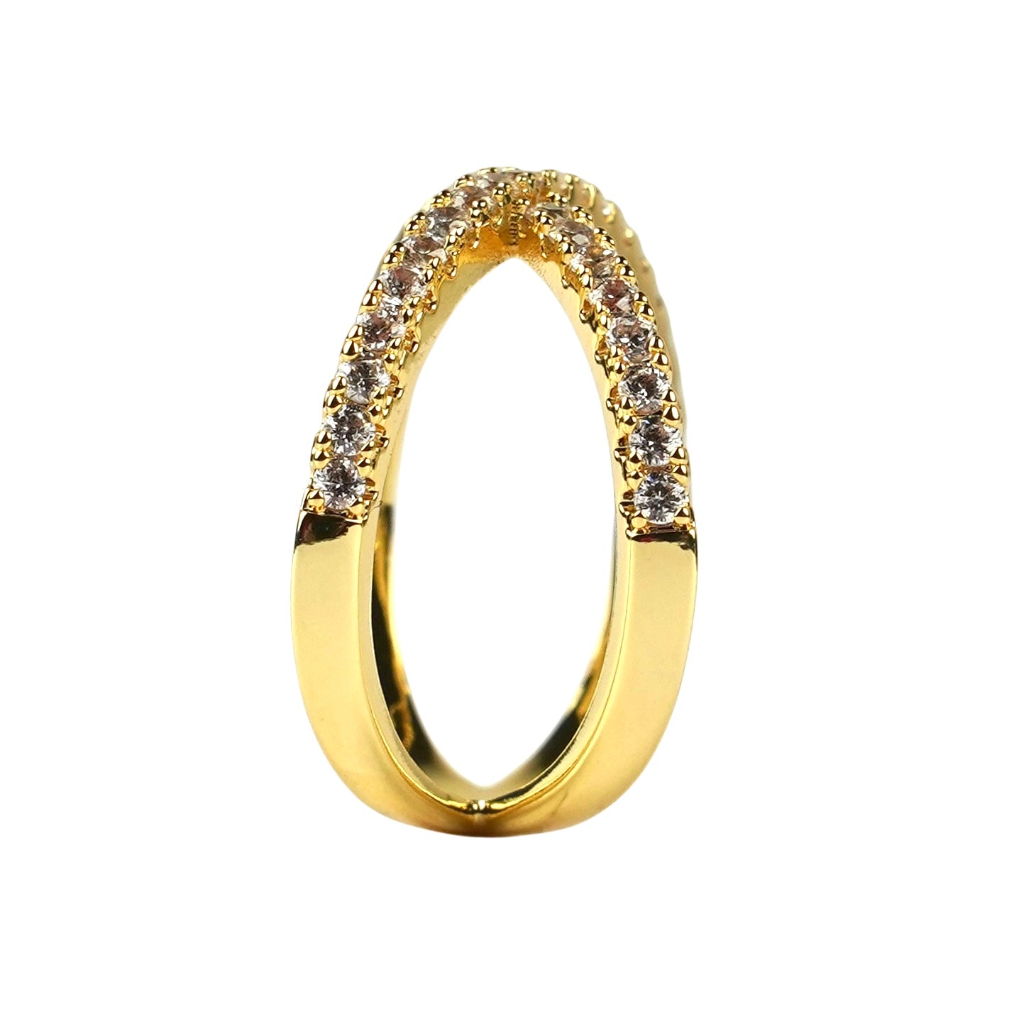 CC01303 Ring 18K oltin qoplamali mis kubik sirkon