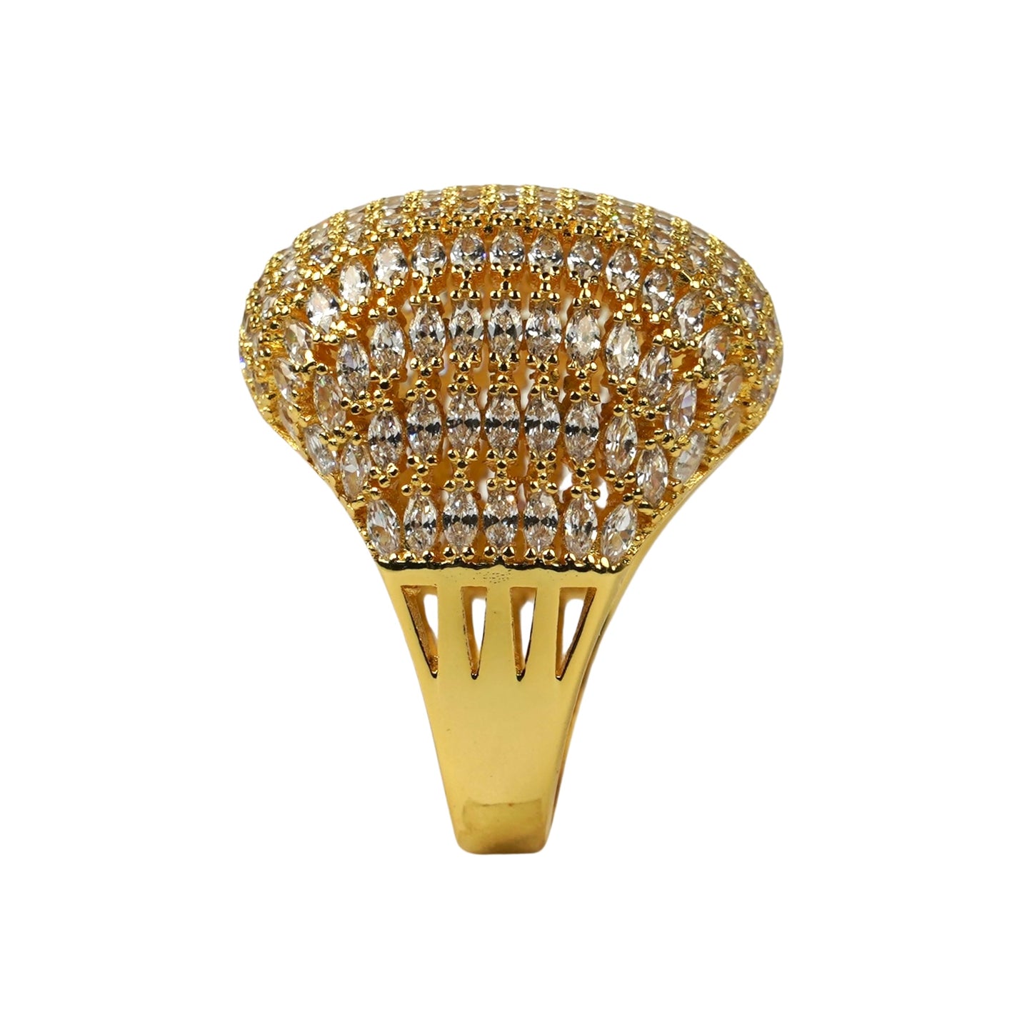 CC01373 Ring 18k yellow gold plated Copper Cubic Zirconia