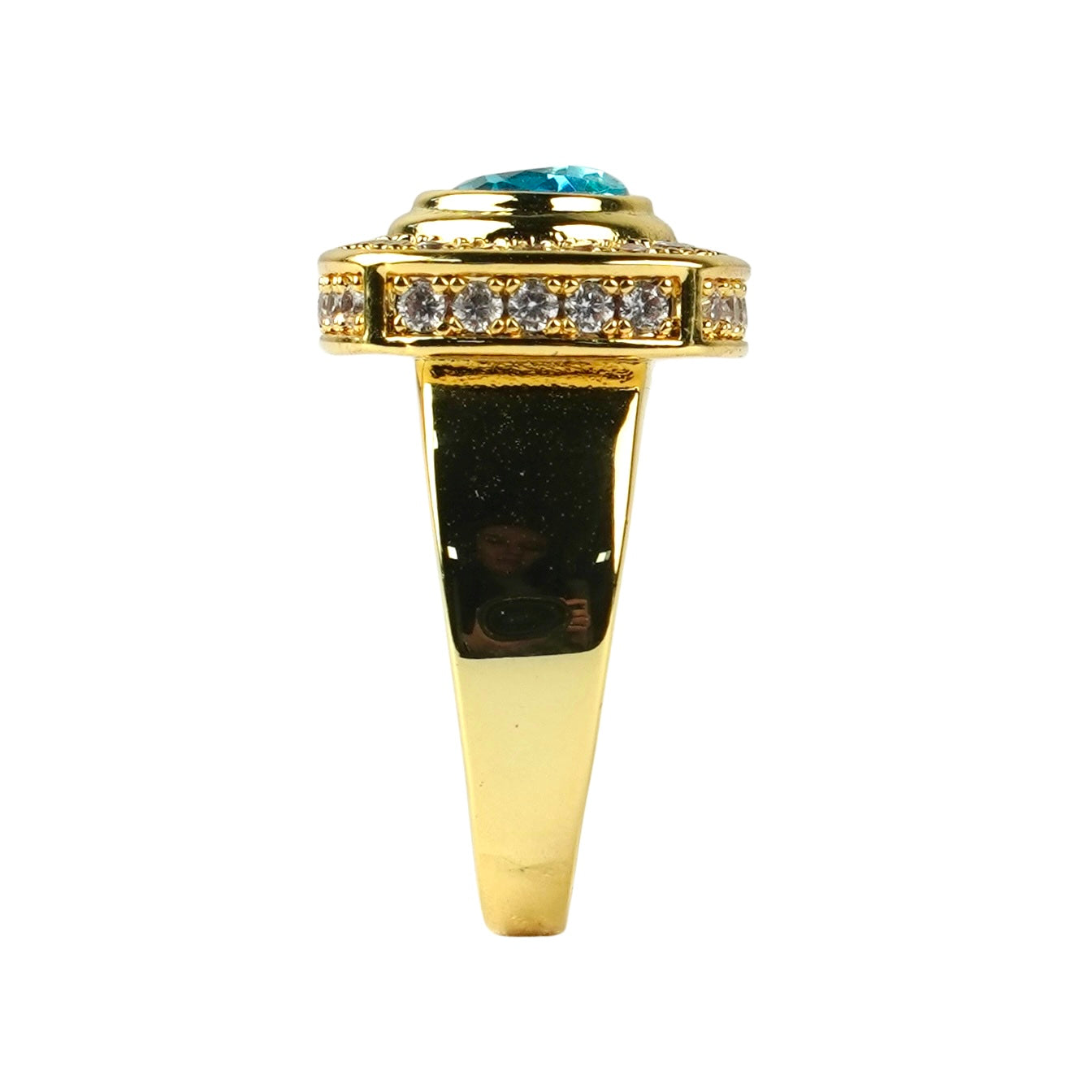 CC01376 Ring 18K Yellow Gold Plated Copper Cubic Zirconia