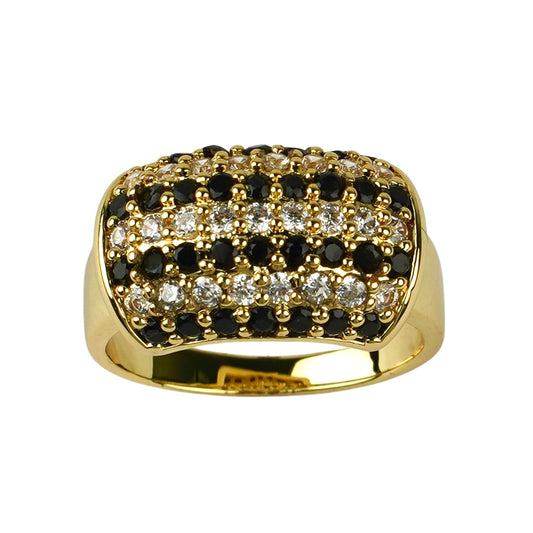 CC01380 Ring 18K Yellow Gold Plated Copper Cubic Zirconia