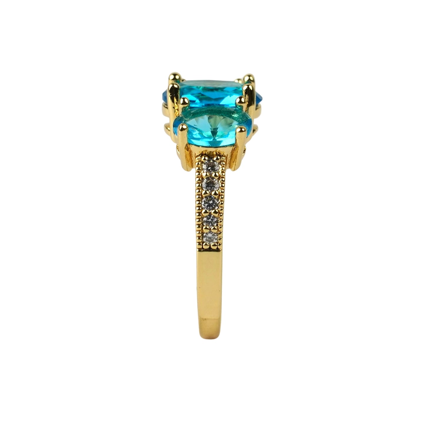 CC01386 Ring 18K Yellow Gold Plated Copper Cubic Zirconia