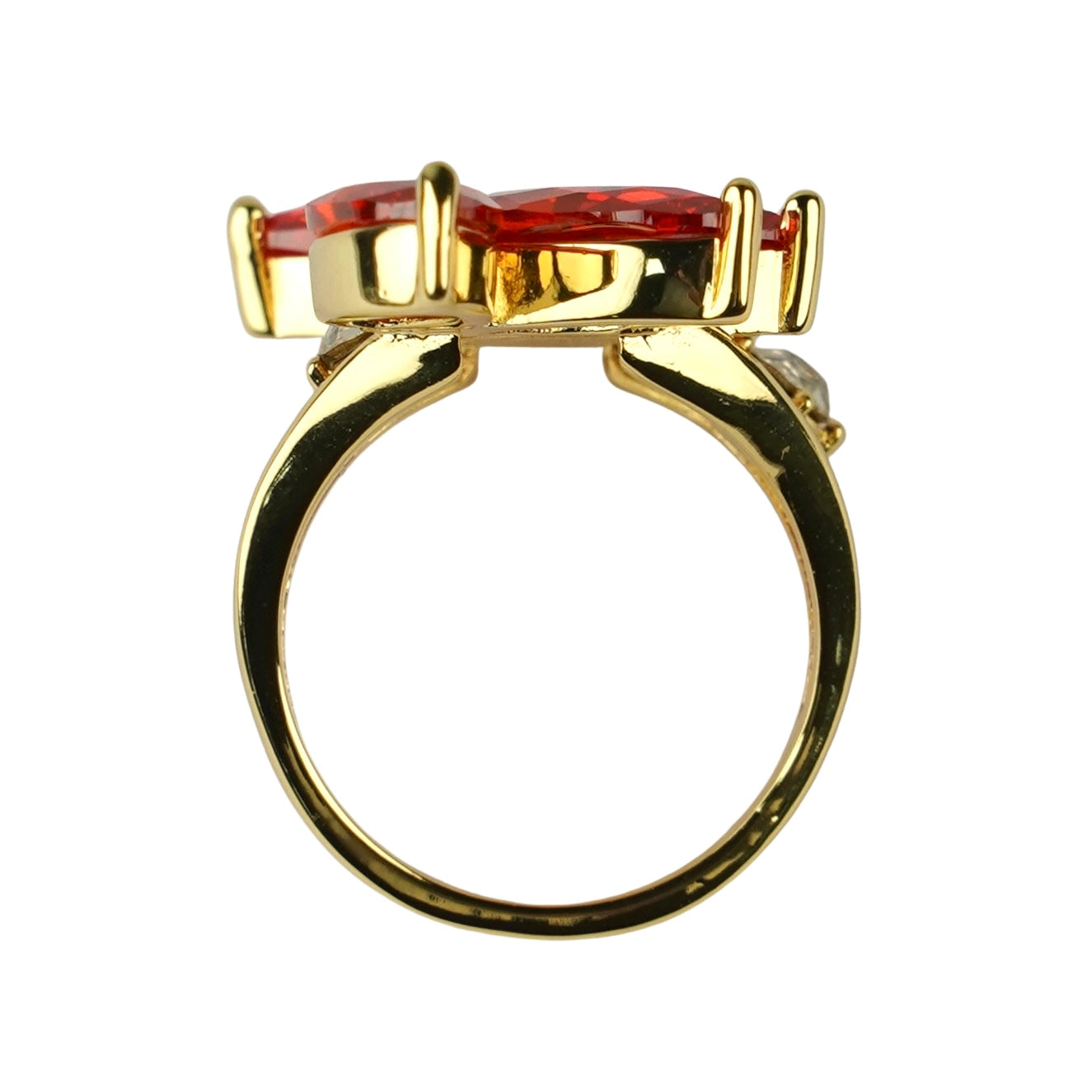 CC01391 Ring 18K Gold Plated Brass Cubic Zirconia