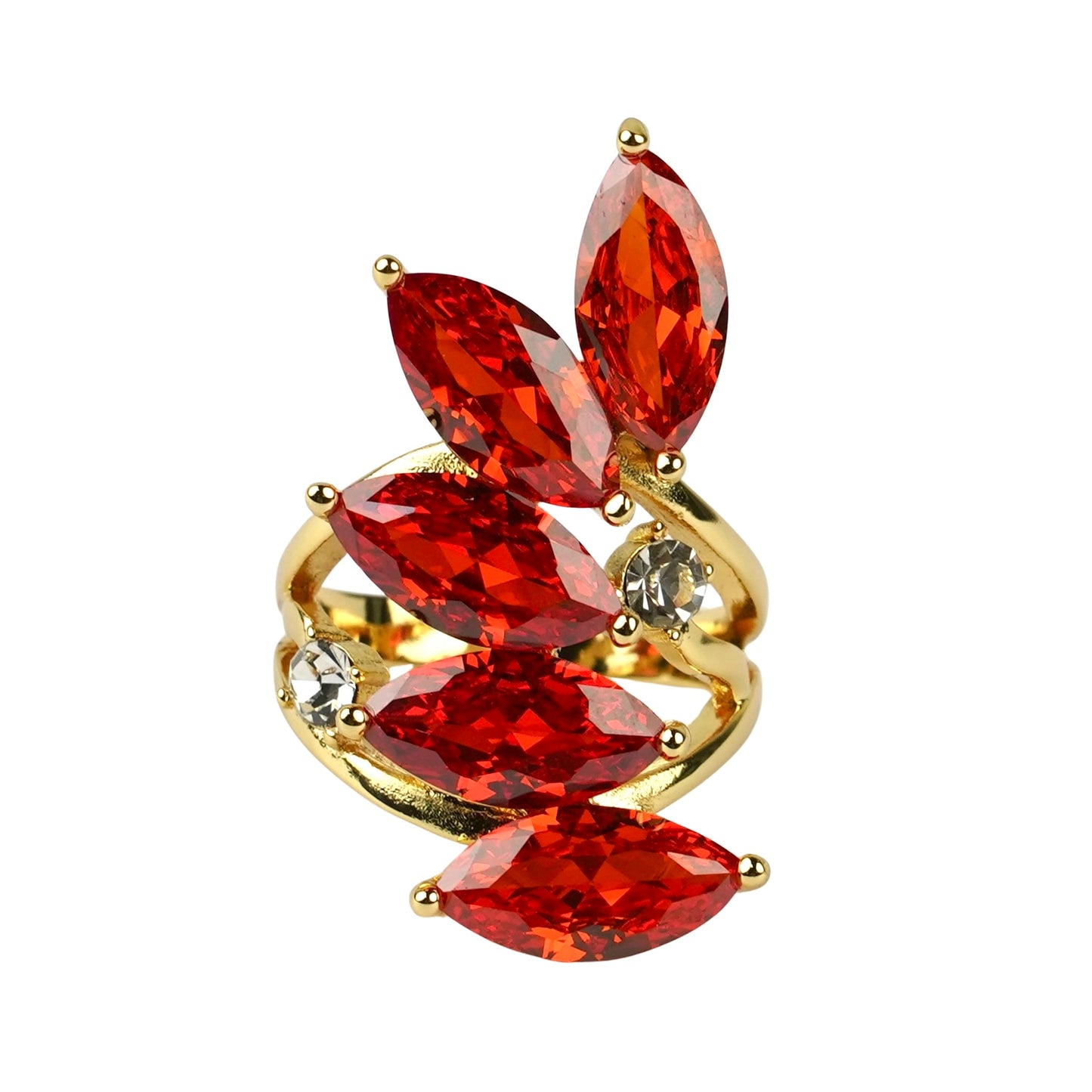 CC01391 Ring 18K Gold Plated Brass Cubic Zirconia