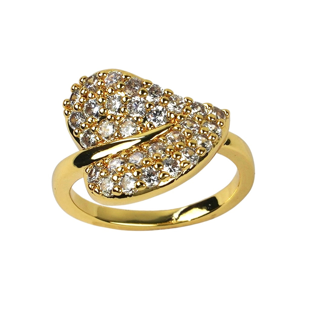 CC01392 Ring 18K Yellow Gold Plated Copper Cubic Zirconia