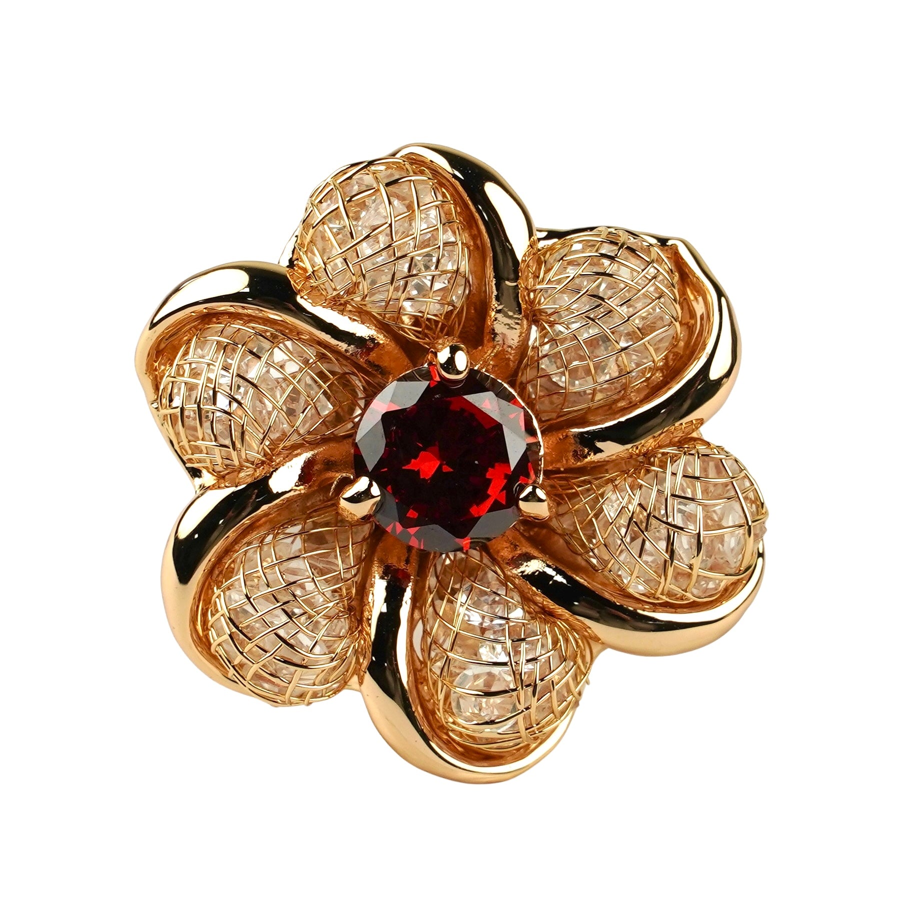 CC01399 Ring 18K Gold Plated Copper Crystal