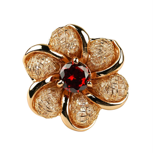 CC01399 Ring 18K Gold Plated Copper Crystal