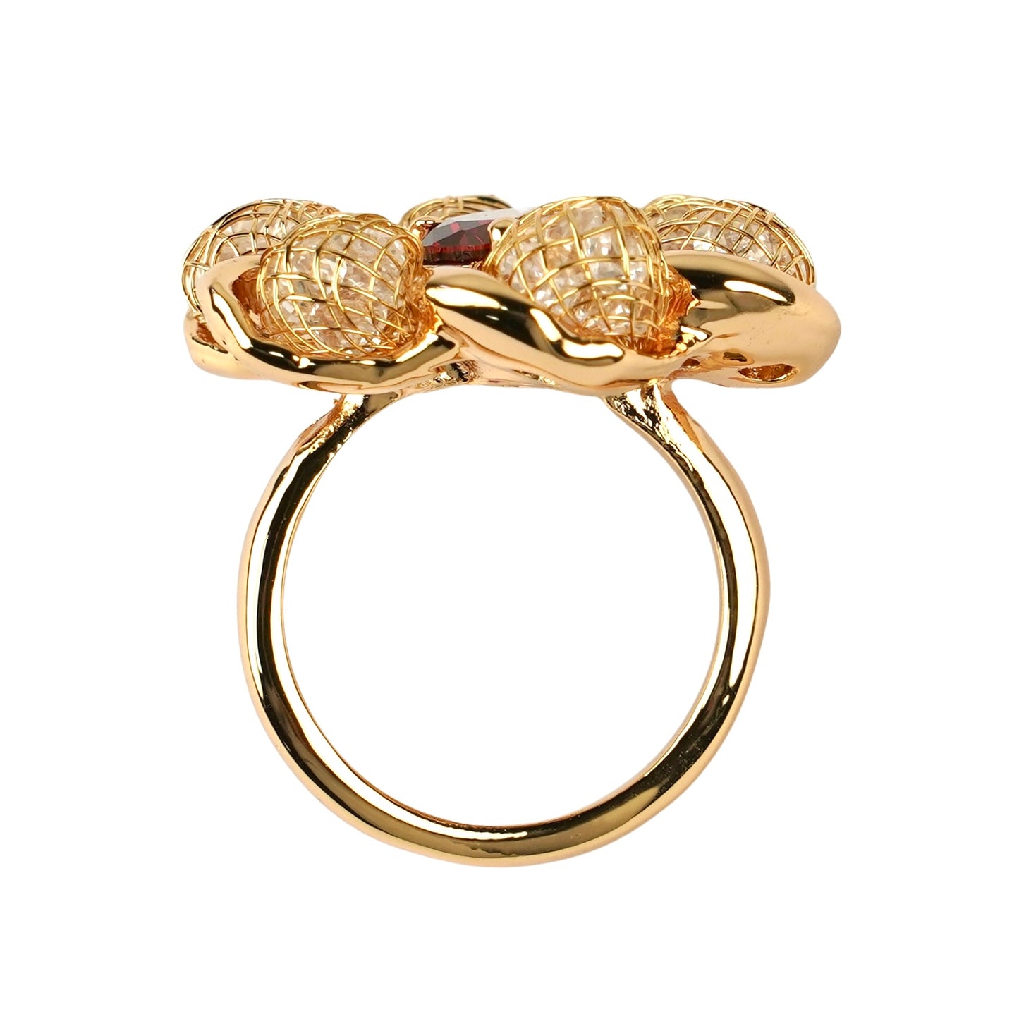 CC01399 Ring 18K Gold Plated Copper Crystal