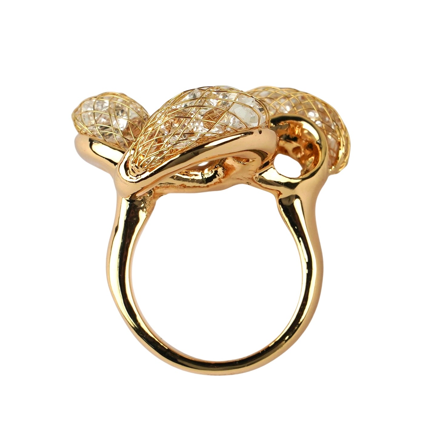 CC01409 Ring 18K Gold Plated Copper Crystal