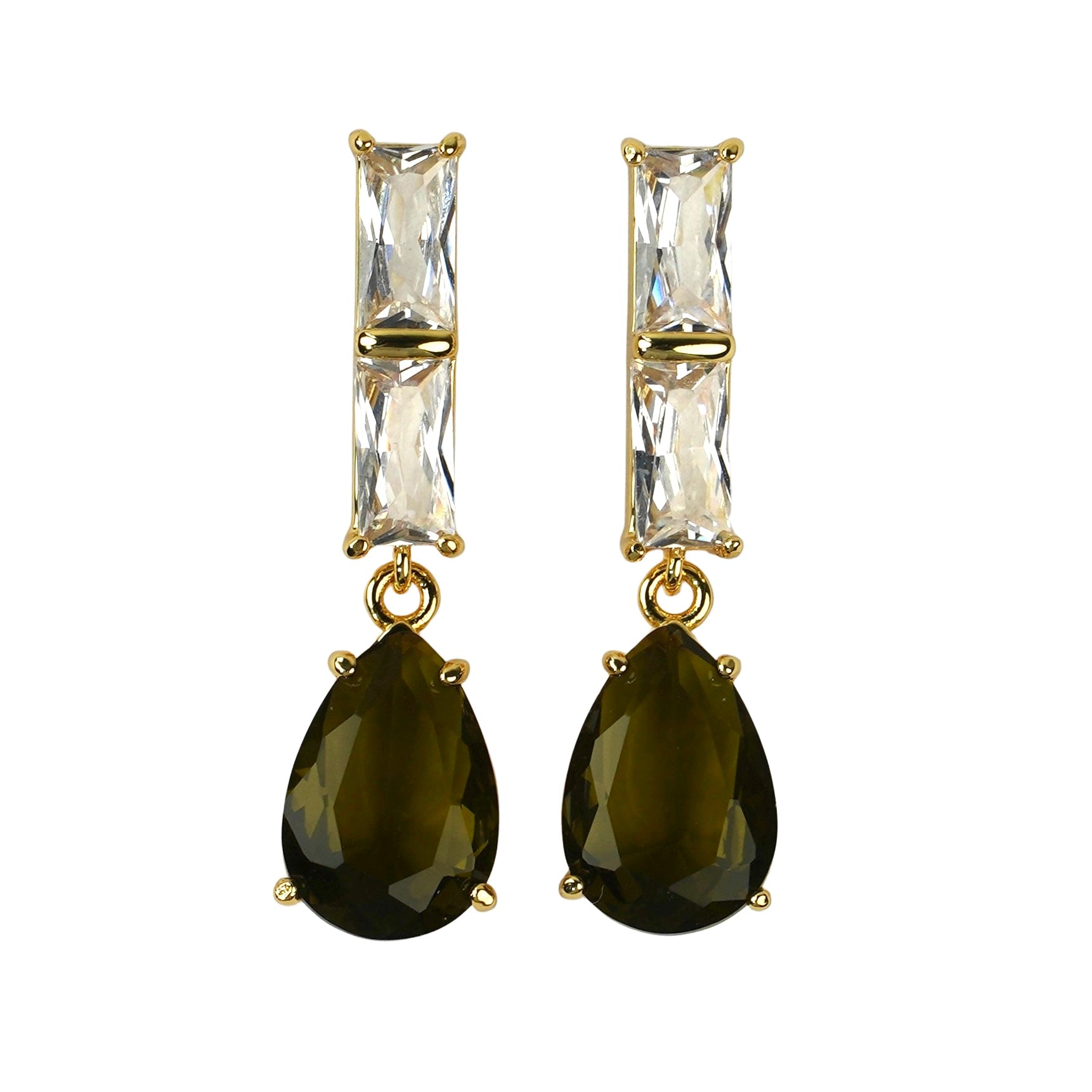 CC01454 Earrings 18K Gold Plated Brass Cubic Zirconia