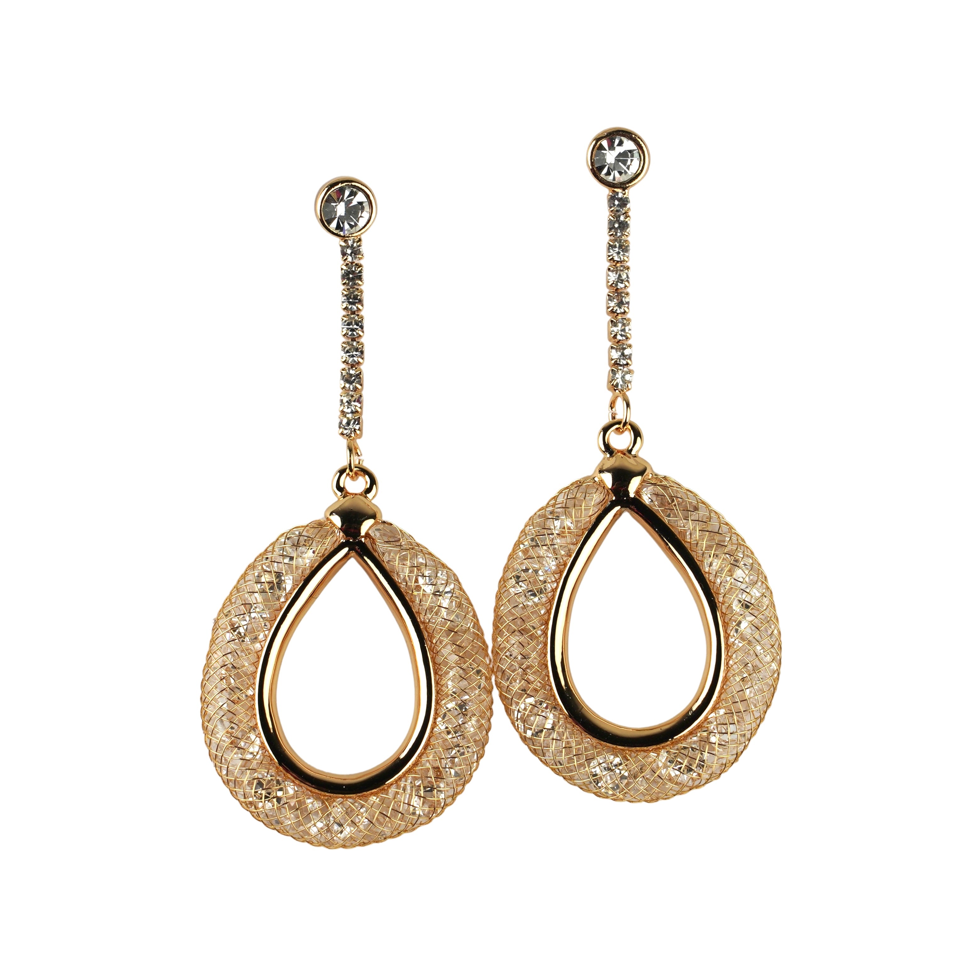 CC01456 Earrings 18K Gold Plated Copper Crystal