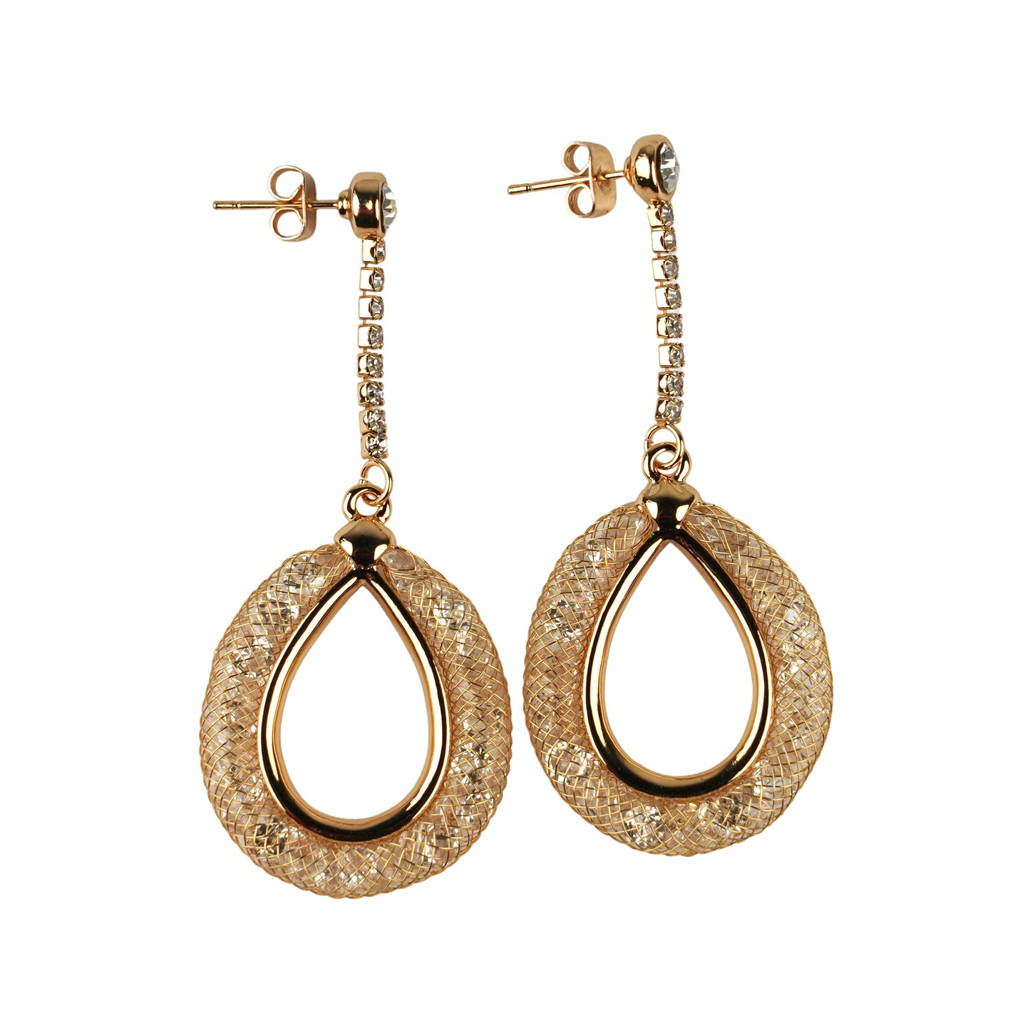 CC01456 Earrings 18K Gold Plated Copper Crystal