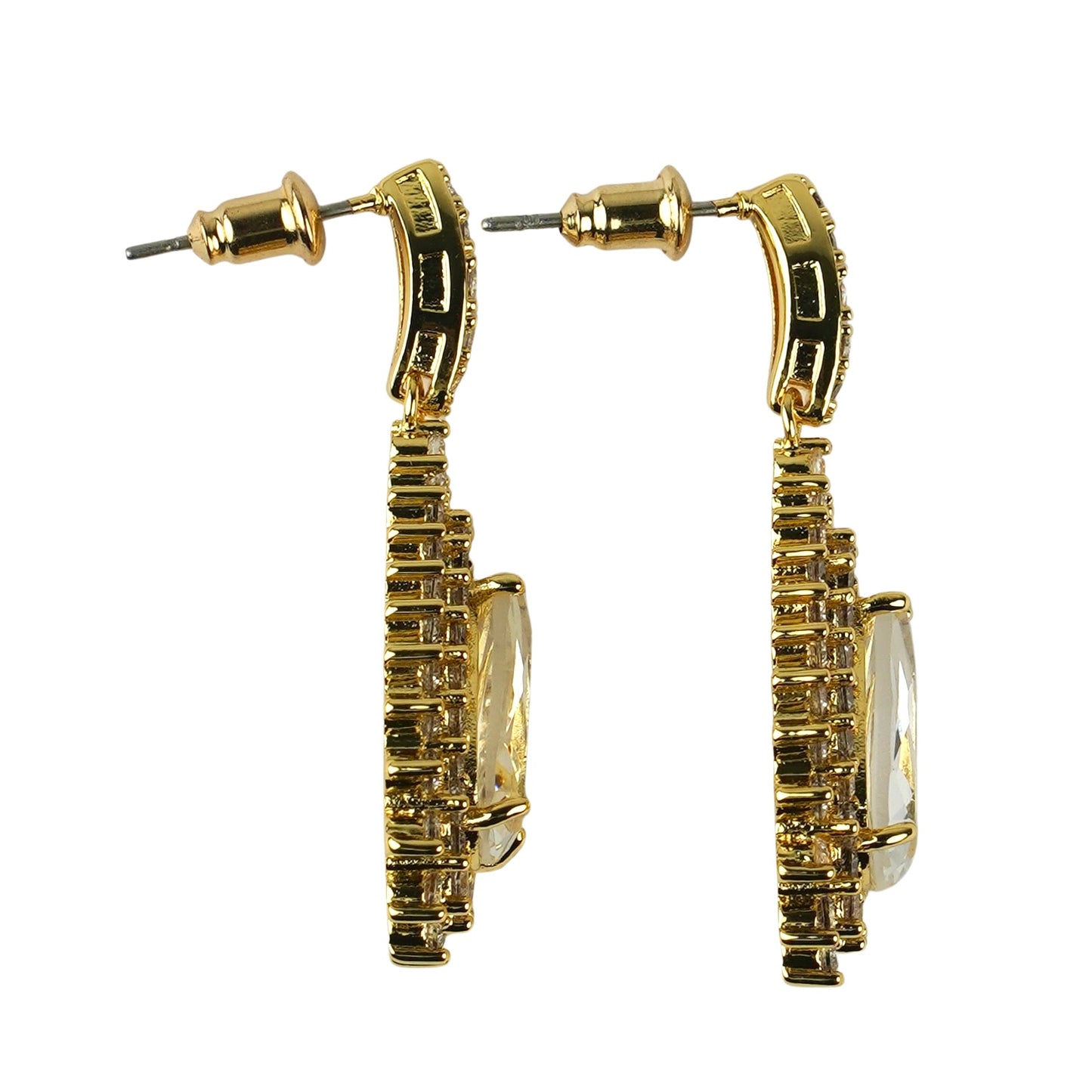 Серьги CC01465 из латуни с позолотой 18K и кубическим цирконием