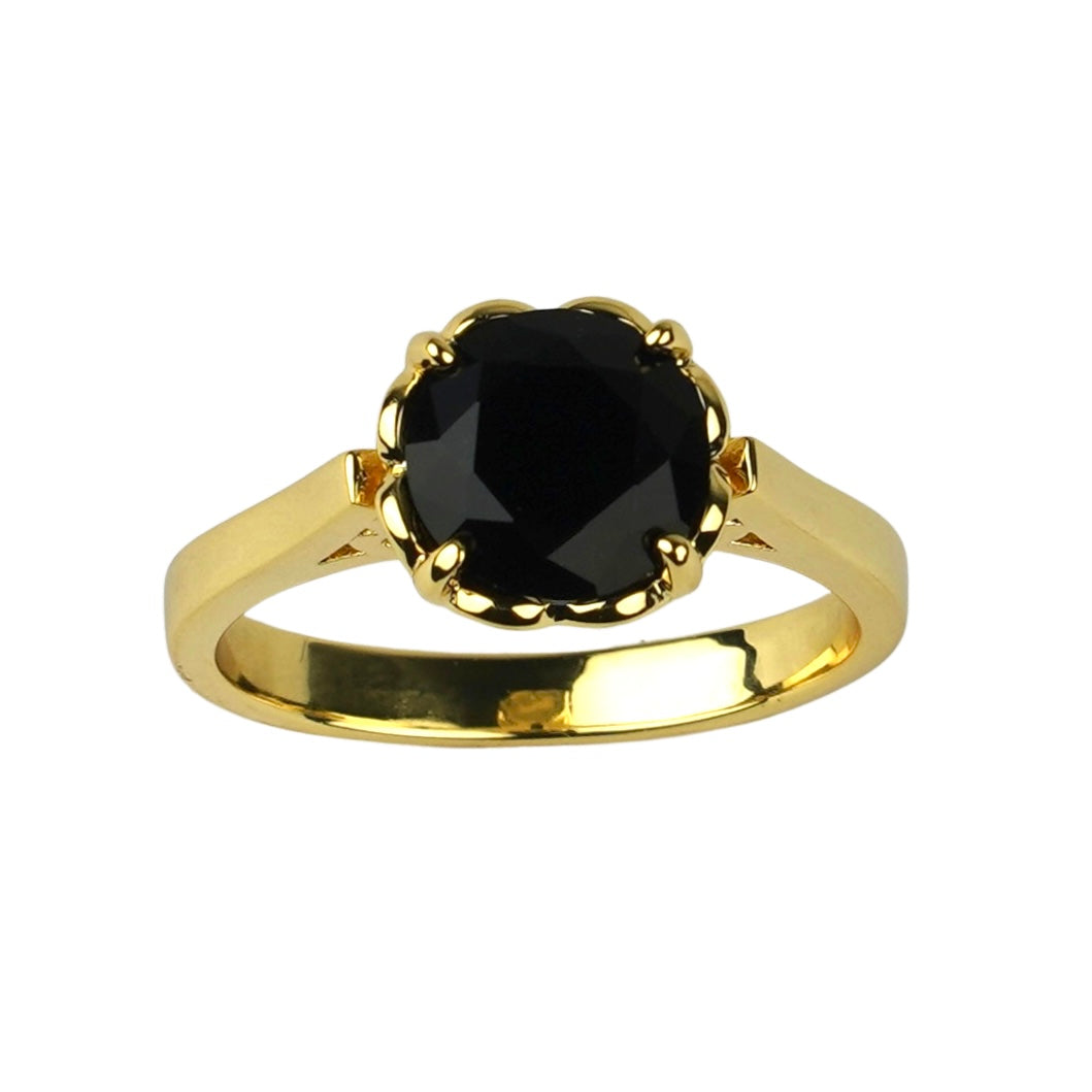 CC01475 Ring 18K oltin qoplamali kubik zirkon qotishmasi