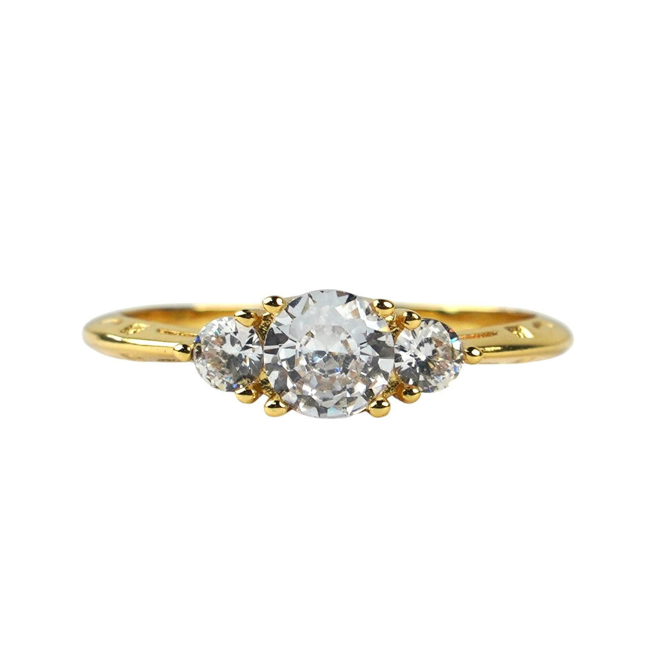 CC01480 Ring 18K Gold Plated Copper Cubic Zirconia