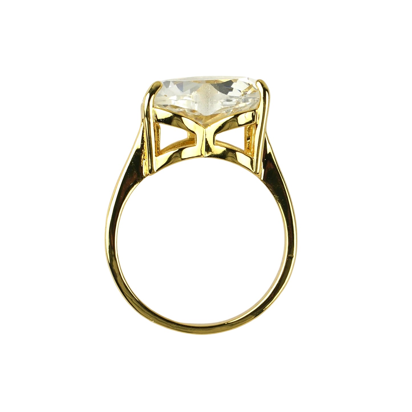 CC01482 Ring 18K Gold Plated Brass Cubic Zirconia