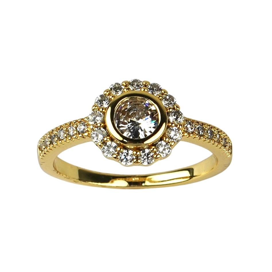 CC01491 Ring 18K oltin qoplamali mis kubik tsirkon