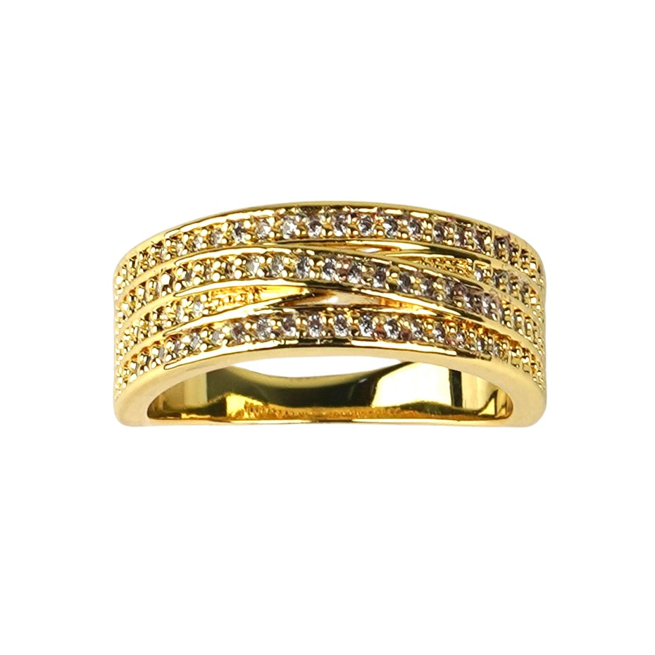 CC01504 Ring 18K Gold Plated Copper Cubic Zirconia