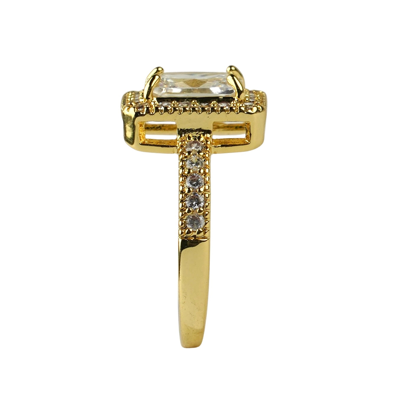 CC01506 uzuk 18K oltin qoplamali mis kubik tsirkon